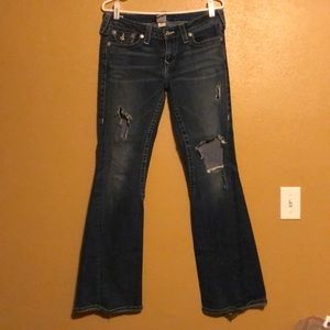 Destroyed true religion boot cut jeans